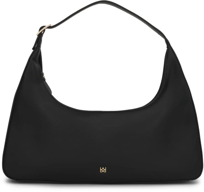 Black leather hobo bag