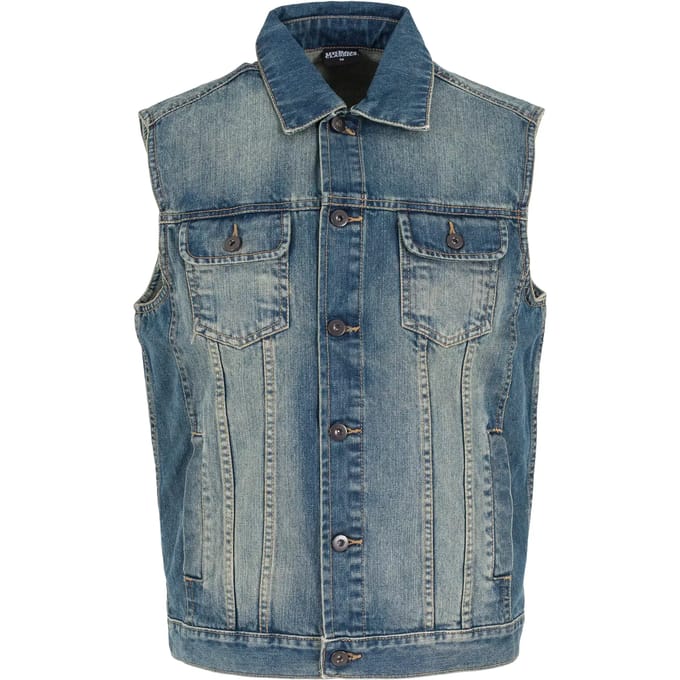 Urban Classics - Denim vest Mouwloos jacket - Spijker jas - S - Blauw