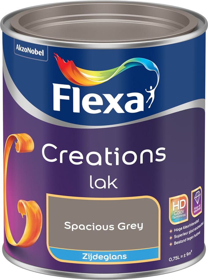 Flexa - Creations Lak Zijdeglans - Spacious Grey - 750 Ml