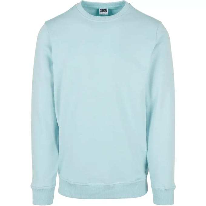 Urban Classics - Basic Terry Crew Sweater/trui - S - Blauw