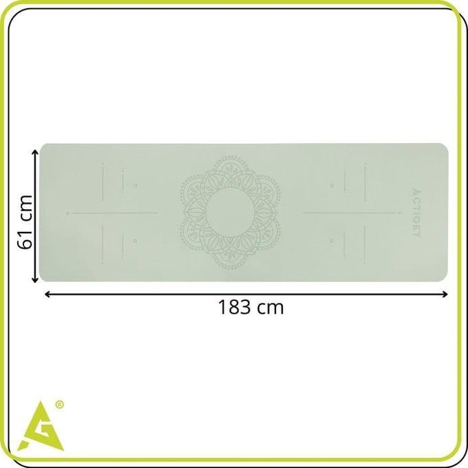 Actiget® Yogamat - Extra Dik - Inclusief Draagriem - 183 x 61 x 0,6 CM - Groen - TPE