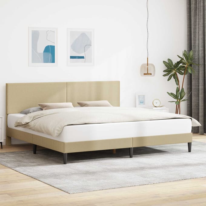 vidaXL - Bedframe - Lichtgroen - Grijs - 180 - x - 200 - cm - Corduroy - stof