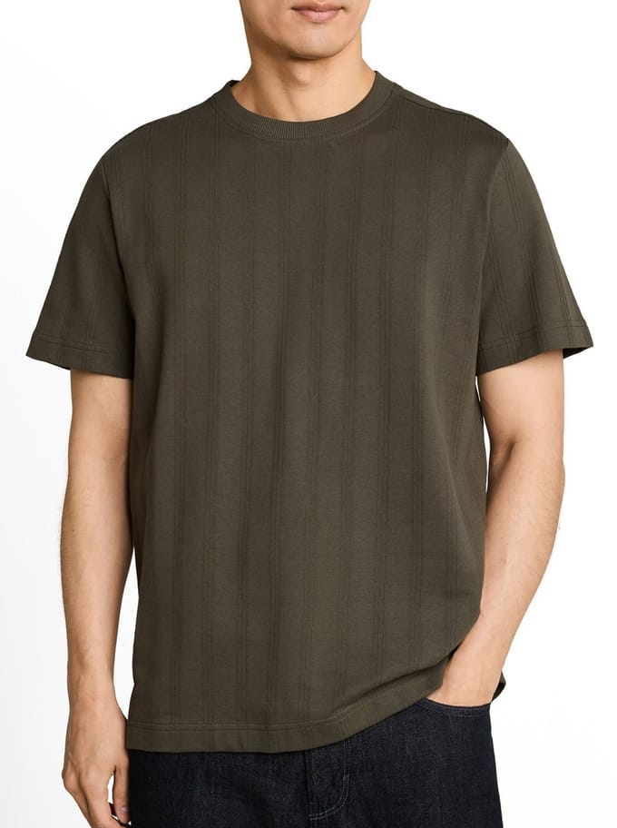 Tom Tailor - T-shirt van katoen - Maat XL - deep leaf green