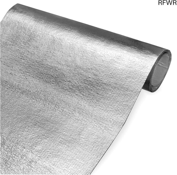 RFWR® Gealuminiseerde Isolatiemat 30 x 100 cm - Zelfklevend en Hittebestendig