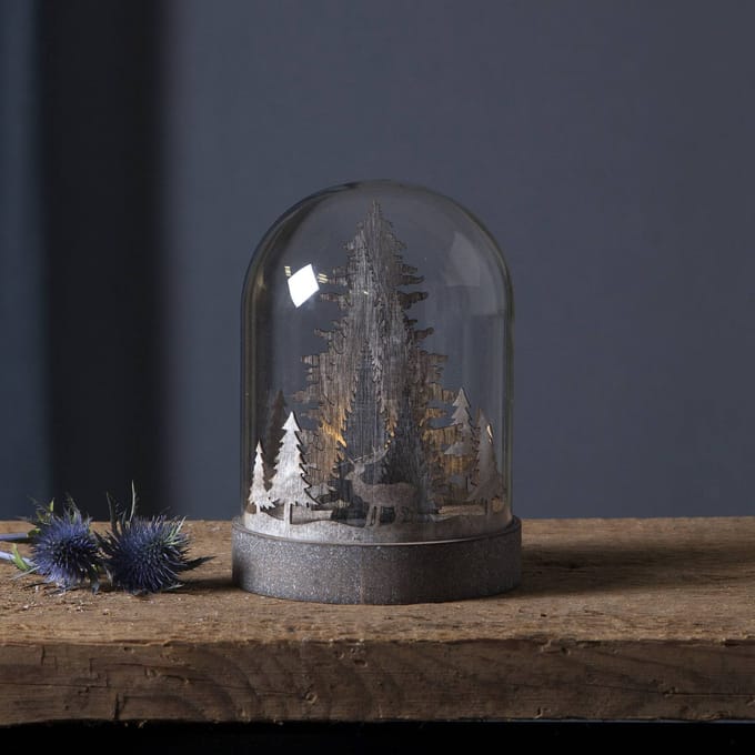 STAR Trading Kupol Stolp Kerst - Kerstverlichting - LED - 12,5 cm - hout/bruin