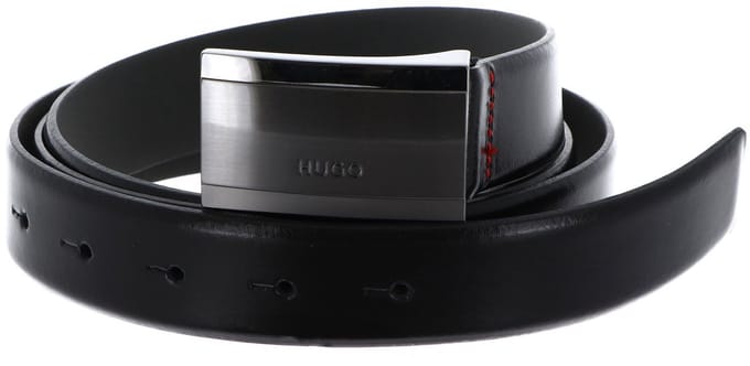 HUGO Leren Riem Gexter-L Sz30 Belt W100 Black Zwart