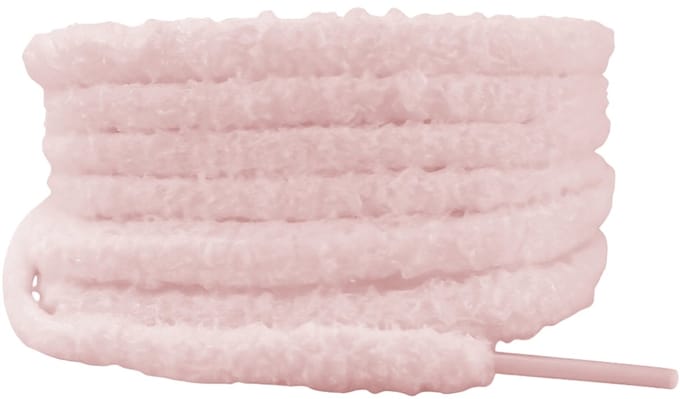 Fluffy veters 10mm Baby Roze - 120cm