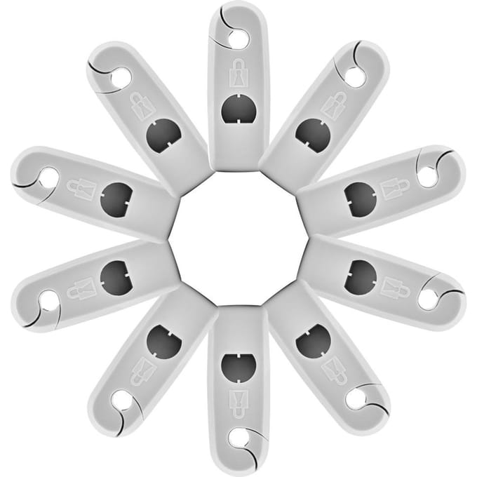 10 Pièces Système EAS Crochet de Magasin Verrou Antivol Sécurité de la Marchandise Verrou EAS (blanc) white