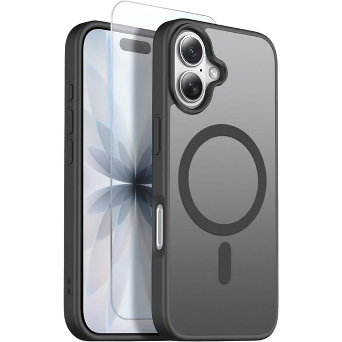 Northjo 2-in-1 iPhone 17 Hoesje – Shockproof, MagSafe + Screenprotector Zwart