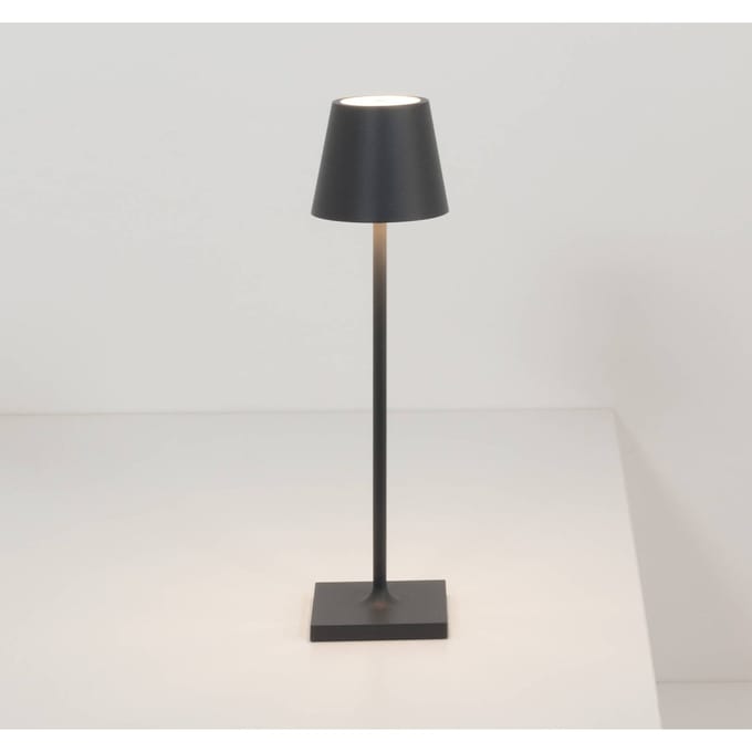 Zafferano Poldina micro acculamp, IP65 zwart