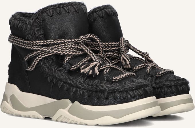 Mou Trainer 02 Scoubidoo Lace Boots Dames - Zwart - Maat 36