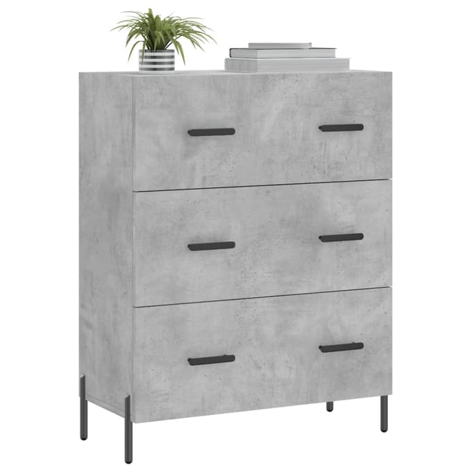 vidaXL - Dressoir - 69,5x34x90 - cm - bewerkt - hout - betongrijs