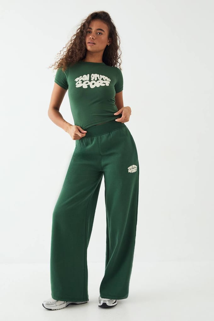 Dames DSGN Studio Sport Bubble Rechte Pijp Jogger | Forest | Maat: XL
