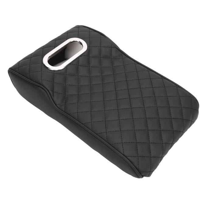 Auto Middenconsole Hoes met Tissuehouder Verhoogd Memory Foam Nappa Leder Armsteunbeschermer black