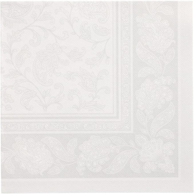 8x 20 Servetten ROYAL Collection 1/4 vouw 40 cm x 40 cm wit Ornaments