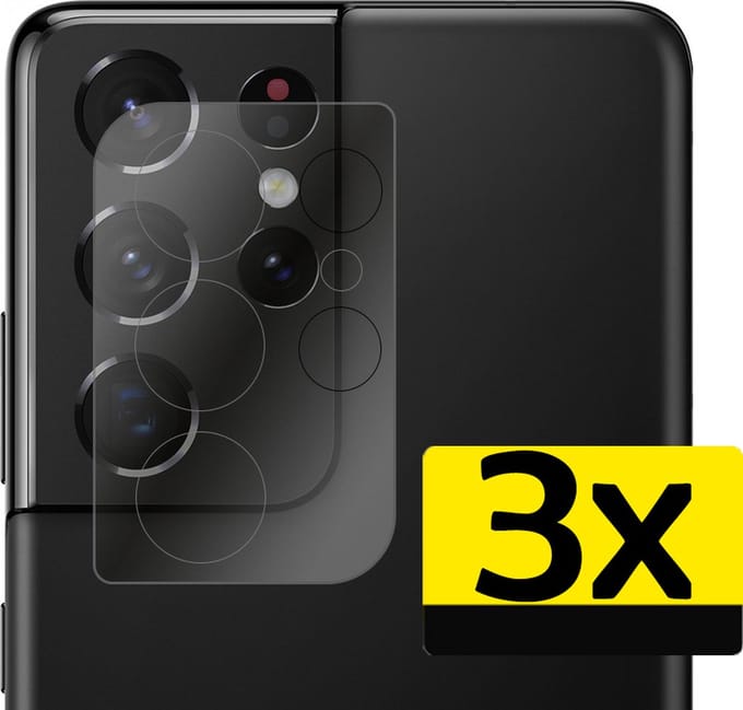 Camera Lens Protector - Geschikt voor Samsung Galaxy S21 Ultra - 3 Stuks - Camera Screenprotector - Beschermglas - Gehard Glas - Tempered Glass - Screen Protector