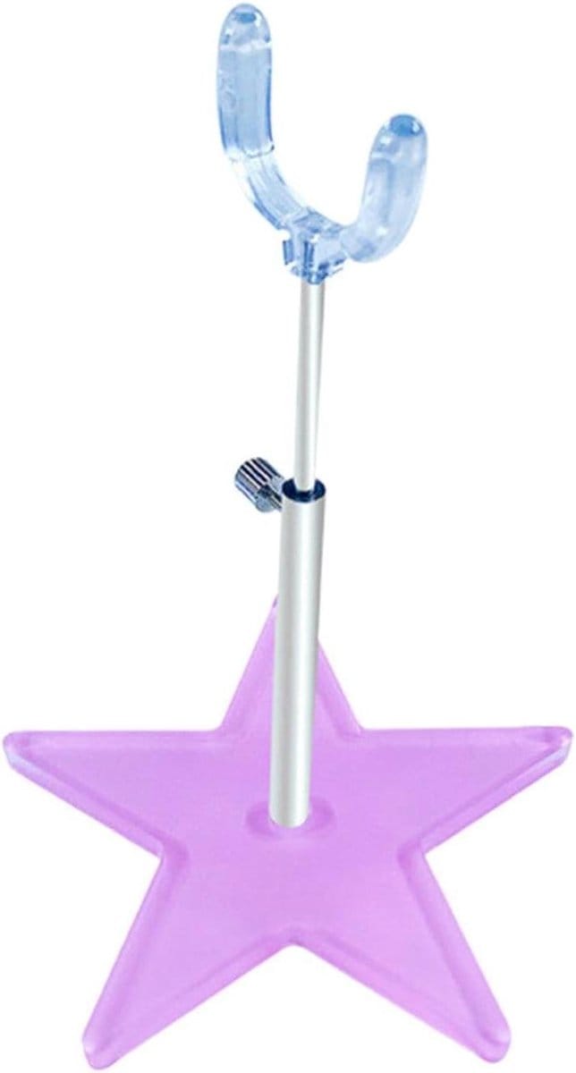 Poppenhouder - Displaystandaard Presentatiehouder - Verzamelobjecten Tonen - Verstelbare Stervormige Basis - 7 cm Basis - Roze