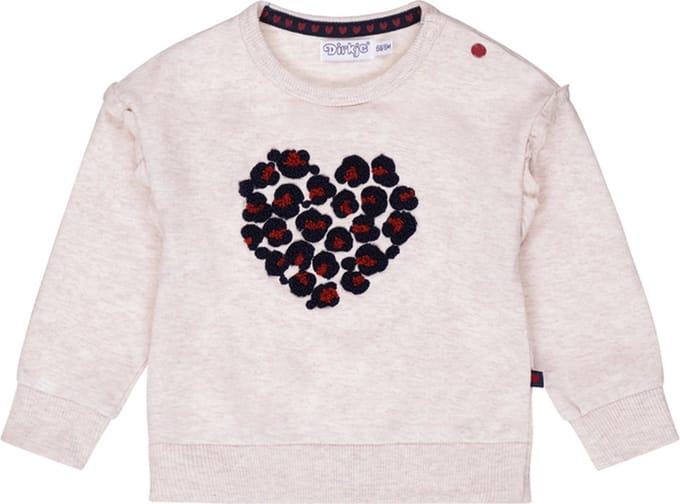 Dirkje-Meisjes sweater verlaagde schouder- Beige grijs - Maat 56