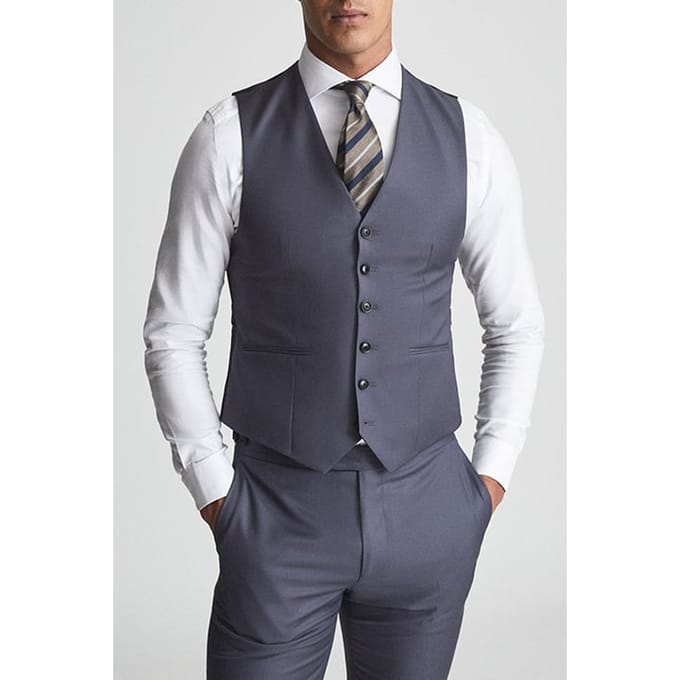 Reiss Hiked Waistcoats — Blue Größe: 36 | Gilets Outlet | Herren | Blau