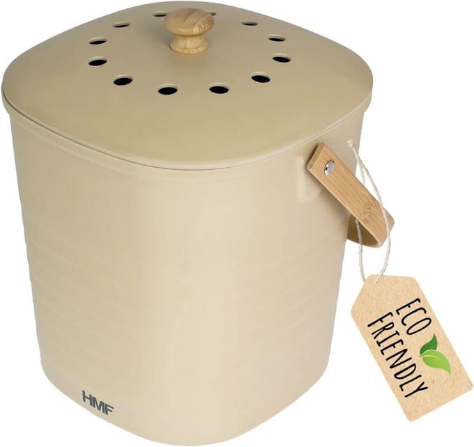 Duurzame bio-afvalemmer voor keuken | Geurdichte compostemmer 6 liter