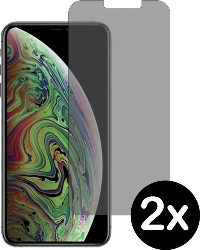 Smartphonica Privacy screenprotector voor iPhone Xs Max tempered glass - 2 stuks geschikt voor iPhone Xs Max