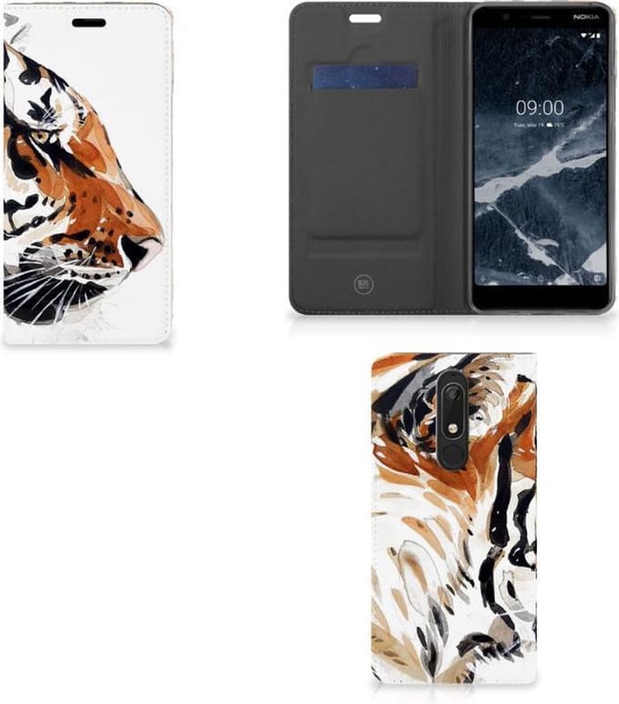 Bookcase Nokia 5.1 (2018) Watercolor Tiger