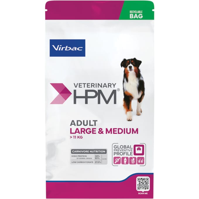 Virbac Veterinary HPM Volwassen Hond Large & Medium - 12 kg