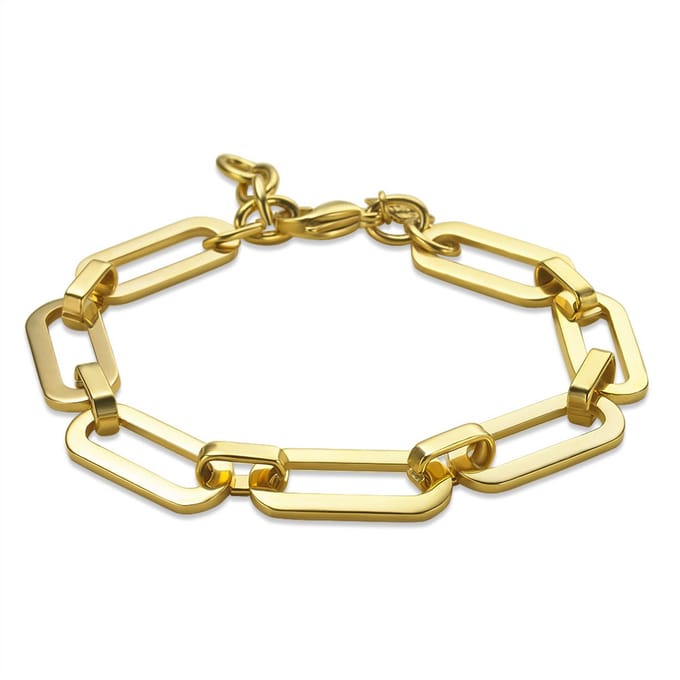 Twice As Nice Armband in goudkleurig edelstaal met ovale schakels 19cm