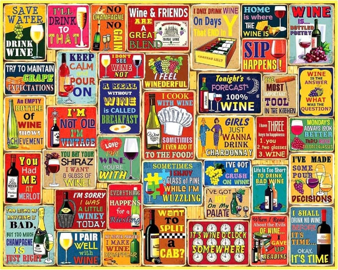 Legpuzzel 1000 Stukjes - Thema Wijn - Hoge Kwaliteit Puzzel
