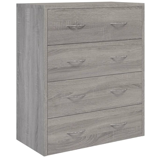 vidaXL - Dressoir - met - 4 - lades - 60x30,5x71 - cm - grijs - sonoma