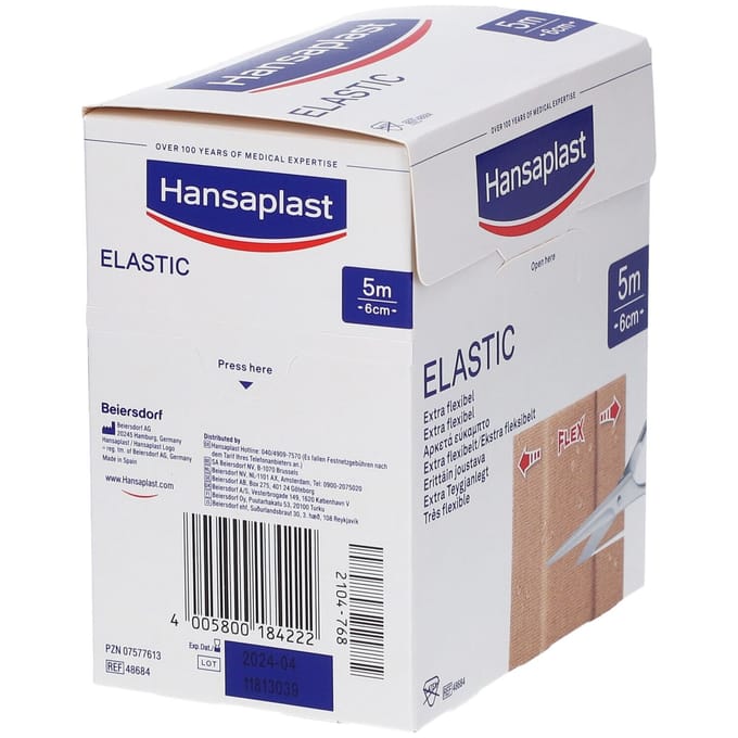 Hansaplast Elastisc Pleister | Extra flexibel Waterafstotend 5m x 6cm 1