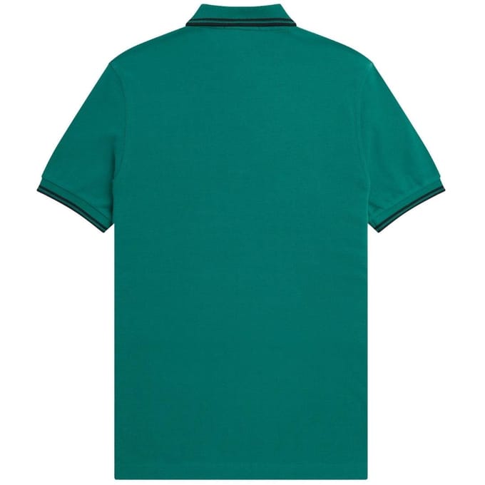 Fred Perry Herenpoloshirt met dubbele kraag (Muntgroen)