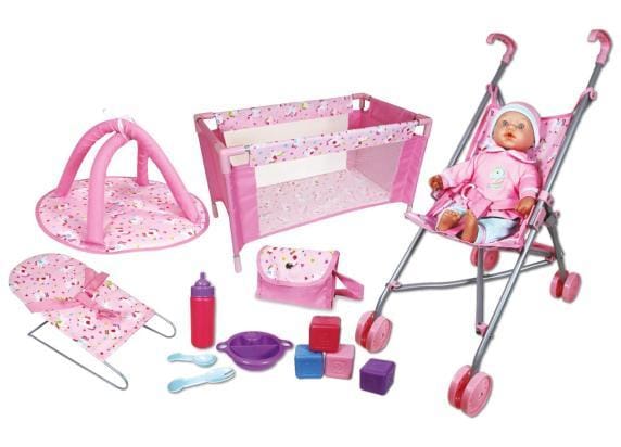 Lissi Dolls Baby Play Set met babypop 40cm Speelpoppen