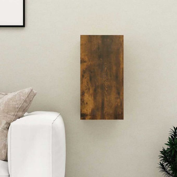 vidaXL - Tv-meubel - 30,5x30x60 - cm - bewerkt - hout - gerookt - eikenkleurig