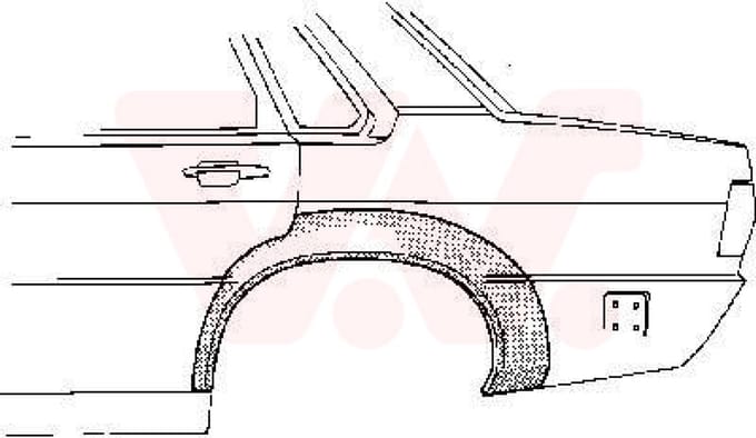 Van Wezel - ACHTER SCHERM VOOR AUDI 80 B2 1978-1986 ARC469192VWAN