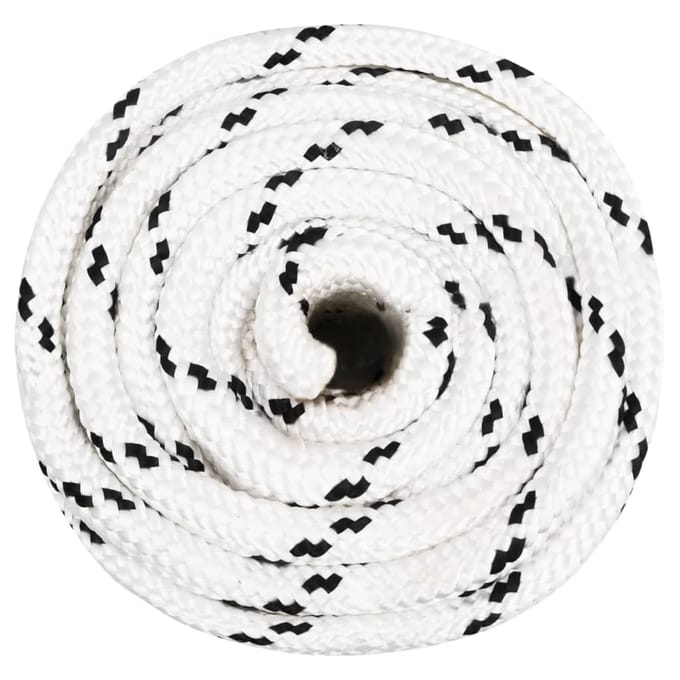 vidaXL - Boottouw - gevlochten - 16 - mmx25 - m - polyester - wit