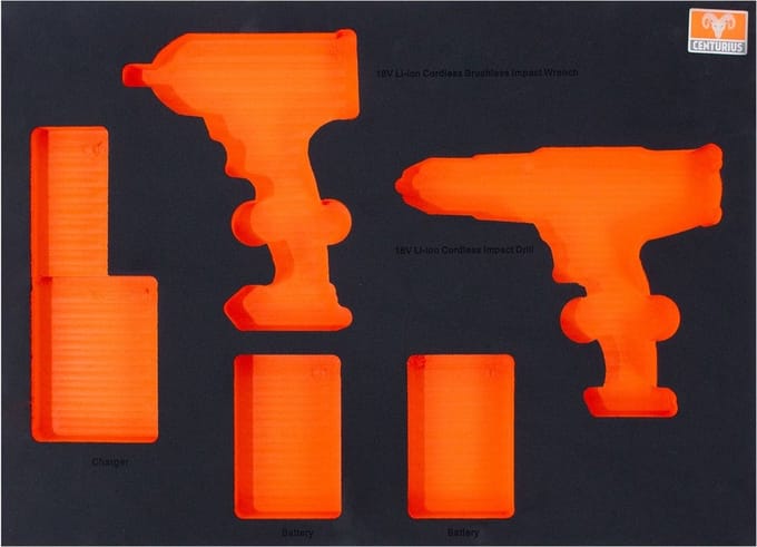 Softmodule - Accuboormachine en Slagmoersleutel - Leeg - Robuuste Opbergmodule | Centurius