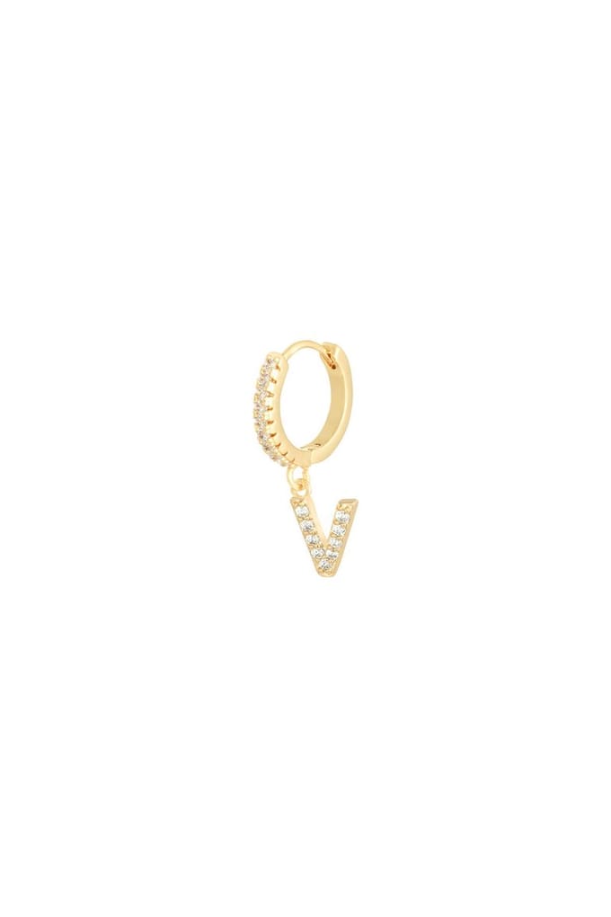Oorbellen Letter V Goud Koper