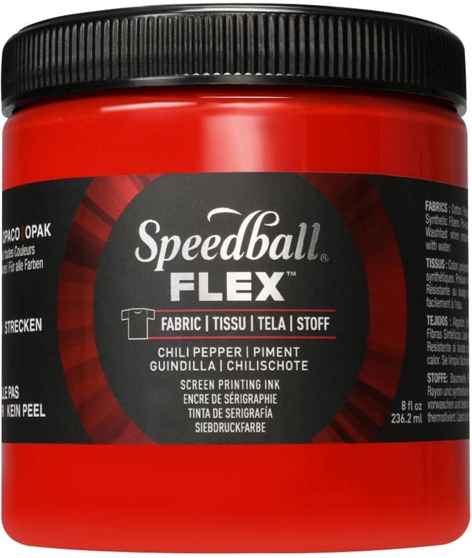 Flex fabric ink chili pepper screen printing -Speedball