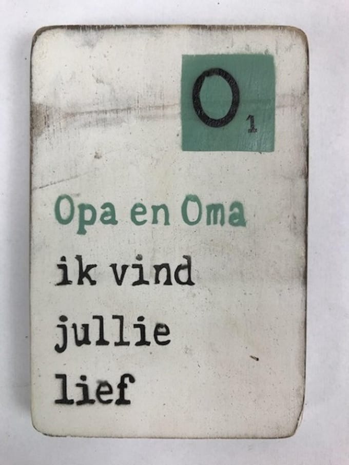 Houten Magneet 6x9 cm Opa en Oma