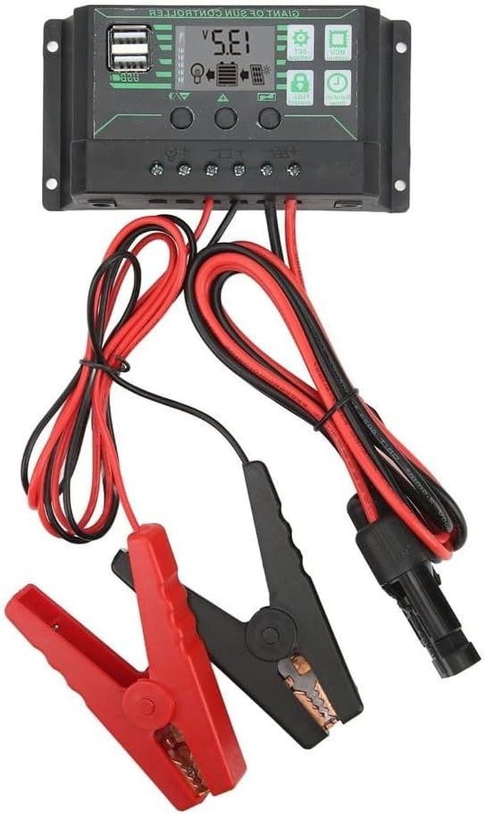 Solar Laadregelaar - MPPT Controller - Energie Opladen - Visueel Display - 10A - Zwart