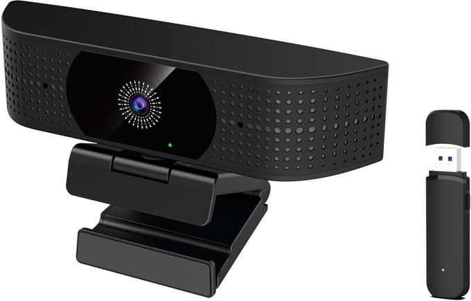 Draadloze Webcam - PC Camera - Videoconferenties - Ruisonderdrukkende Microfoon - 1080P HD - Zwart