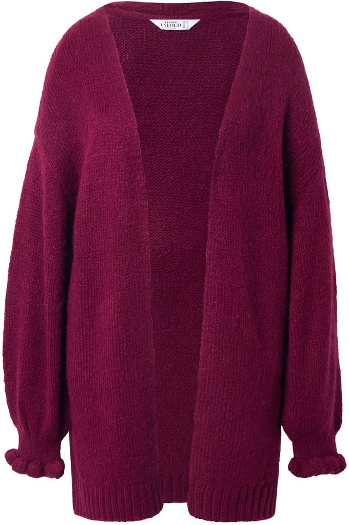 Studio Untold - Dames - Lang vest oversized mouw met rimpeling - Wijnrood - Maat 46+