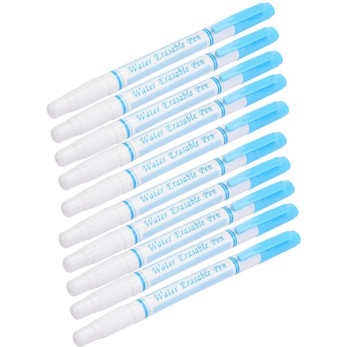 10 stuks Dubbelkoppige Wateruitwisbare Pen Stofmarkeerder Kleermakersgereedschap AccessoiresBlauw blauw