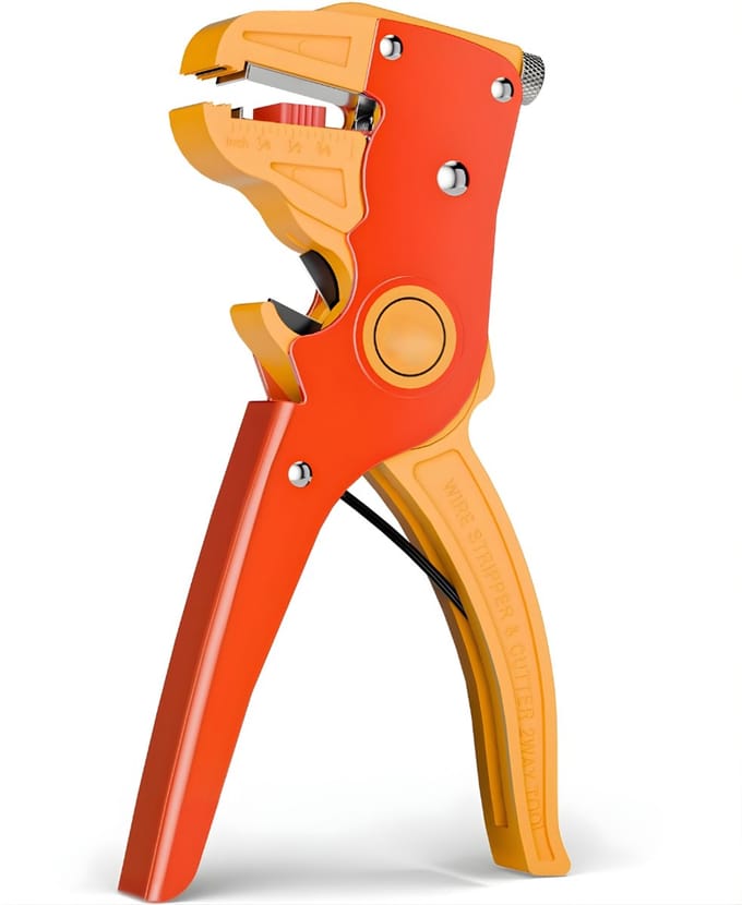 AHD® Striptang - Kniptang - Kabelstripper - Draadstripper - Rood/Oranje - 18cm x 9cm x 3cm