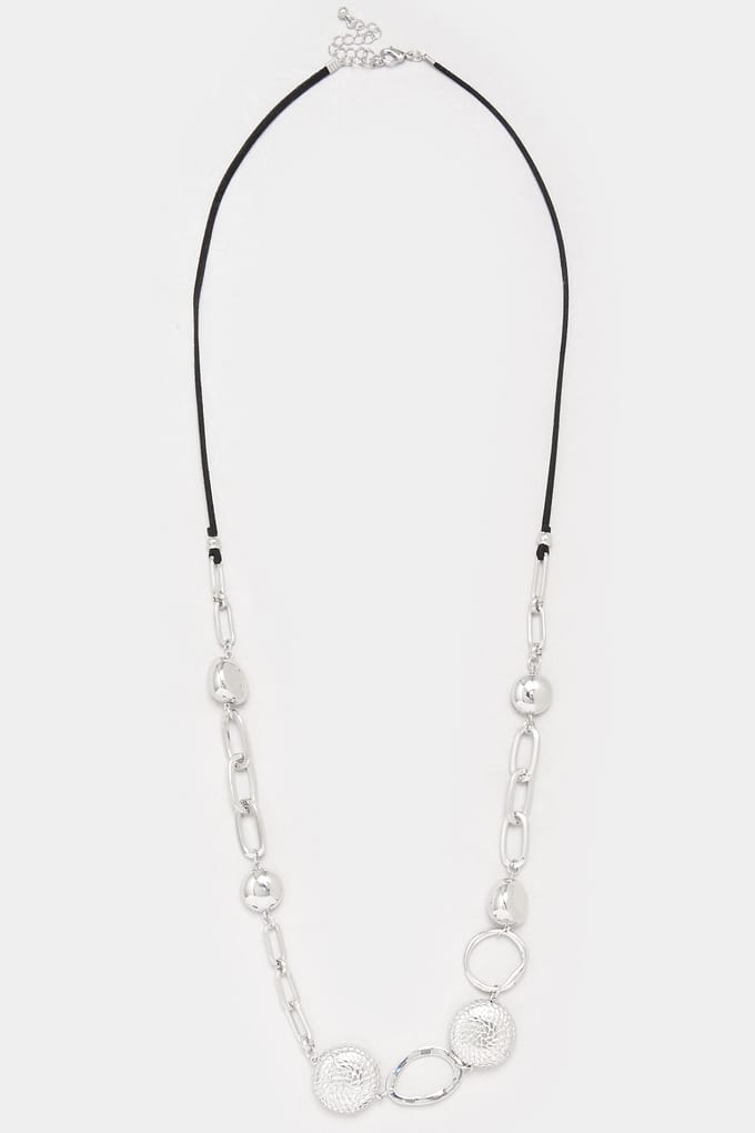 Yours Zilverkleurige Ketting Met Gemengde Schakelssize One Size