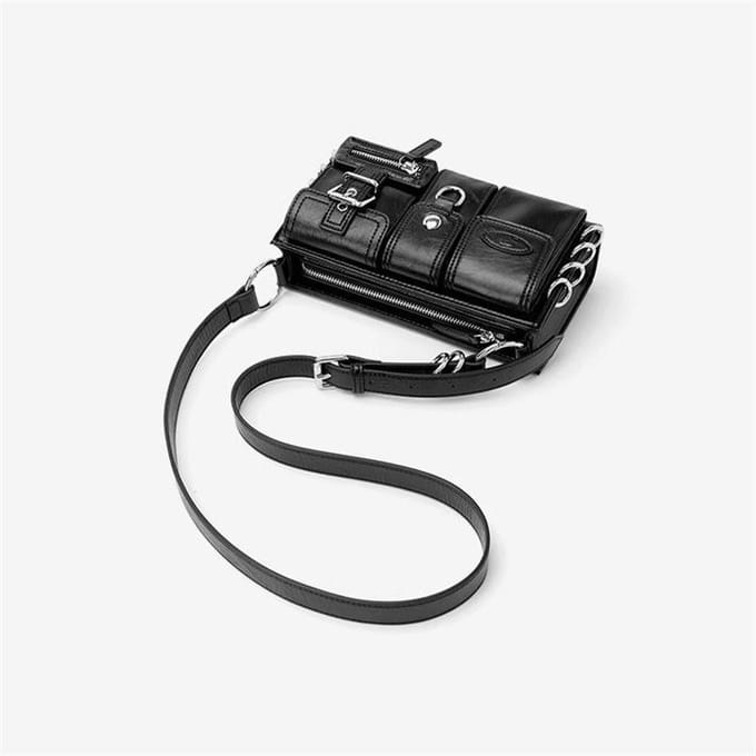 Niche Design Donker Zoet Cool Okseltas Mode Multi-pocket Motorfiets Crossbody Tas gray
