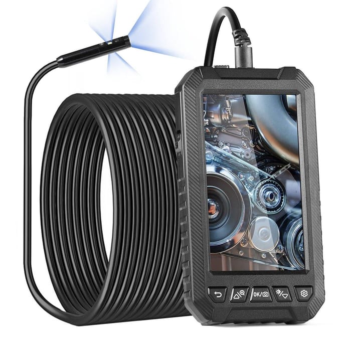 Endoscoop Camera met Verlichting Drievoudige Lens Borescope 49.2FT Kabel 5  Scherm