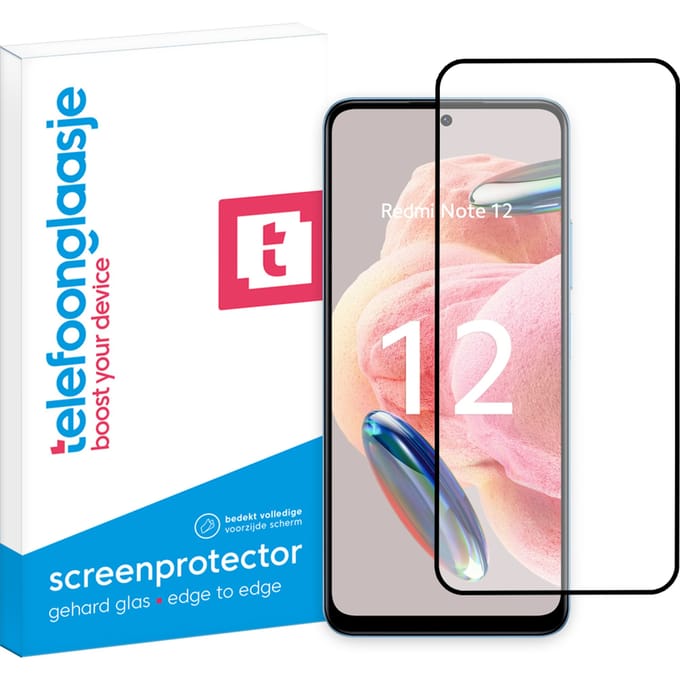 Xiaomi Redmi Note 12 4G screenprotector gehard glas Edge to Edge