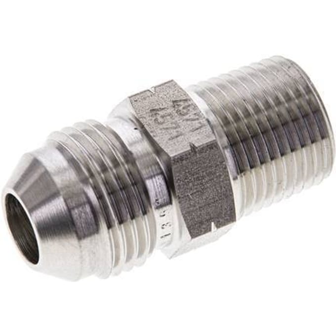 JIC  Dubbele Nippel UNF 3/4''-16 X 3/8'' NPT RVS 210bar